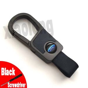 High-quality cowhide leather car keychain /Fashion Metal key holder/motorcycle key ring/Men Women Car Gift car accessories for Ford Everest Ranger Fiesta Escape Explorer Expedition Focus Escort Ecosport Mustang E150 Lynx Raptor F150 F250 Express