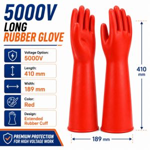 Heavy Duty Electrical Insulating Gloves 1000V 5000V Protective Gloves for Wiring Industrial Work