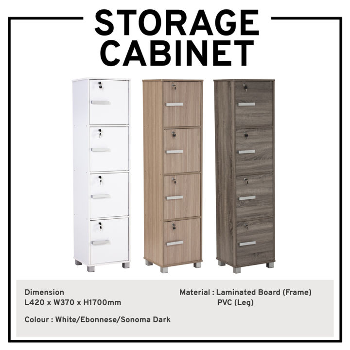 4 Door Storage Box with Lock Storage Cabinet File Cabinet Locker ...