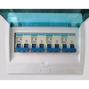 Panel box set with 4 circuit breakers Set of boxed 2p(16 20 32 63)A