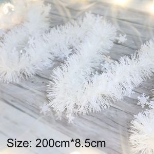 Christmas Tree Decoration Accessories Hanging White Plastic Snowflake Strip Christmas Tree Celebrations Featival Birthday Party Decoration Photography Prop
