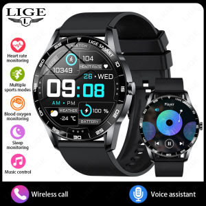 LIGE Original Smart Watch Men Bluetooth Call Heart Rate IP68 Waterproof Smartwatch Outdoor Sports Fitness Tracker