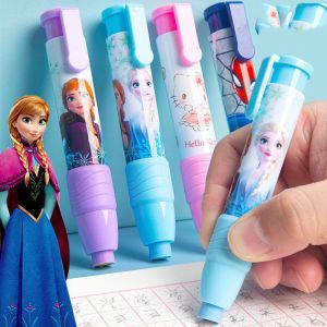 CMIEWN5 การ์ตูนลายการ์ตูน สร้างสรรค์และสร้างสรรค์ อุปกรณ์สำนักงานโรงเรียน เติมด้วย เครื่องเขียนของโรงเรียน อุปกรณ์การแก้ไข ยางลบและลบ ปากกายางศิลปะ ยางดินสอ ชุดยางลบแบบกด