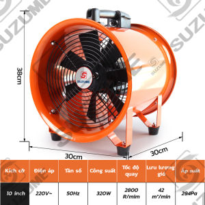 Quạt hướng trục tốc độ cao cầm tay 520W / 320W - Gió mạnh dùng nhà xưởng kho bãi thông gió