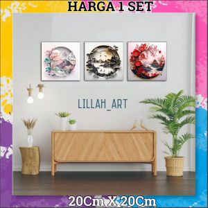PROMO 1 SET HIASAN DINDING NATURE 20X20CM (NTR-01)/ HIASAN RUANG TAMU/ WALL DECOR/ PAJANGAN DINDING