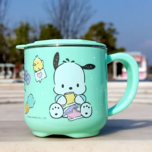 Kuromi Cinnamoroll Anime Kawaii Sanrio Ins Children Milk Cup Cute Hangyodon Stainless Steel Students Drink Bottle Cup Gifts Toys