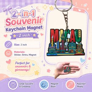 Macau Souvenir Keychain – Mini Landmark Design Key Holder Bag Charm | Travel Souvenir Gift