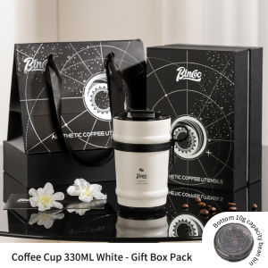Bincoo 330ml cách nhiệt cốc cà phê với nắp thép không gỉ cốc trà cup bền đôi tường chống rò rỉ cà phê tái sử dụng cup Bình giữ nhiệt cho du lịch văn phòng tiệc trường cắm trại Hộp quà tặng sinh nhật