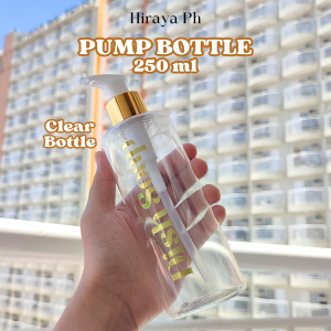 Hiraya Ph Pump Bottle 250 ml Refillable Container Dispenser for Shampoo Conditioner Bathroom Kitchen Organizer Gift Idea