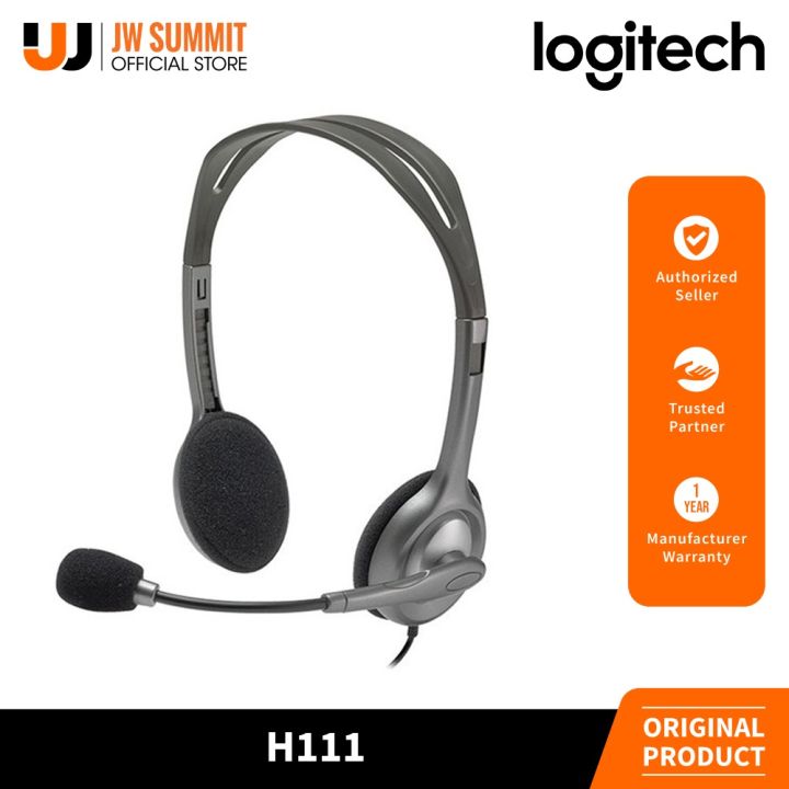 Logitech H111 Stereo Headset Unidirectional, Adjustable Headband, 3.5mm Multi-Device Headset