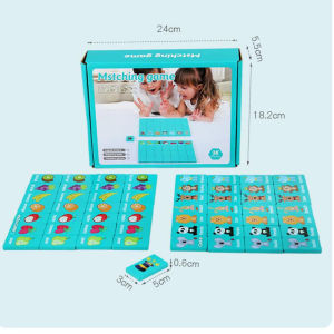 EmmAmy® Matching Game Educational Toys Animal Fruit English Chain Games Kids Early Education Toys Childrens desktop solitaire game parent-child interactio