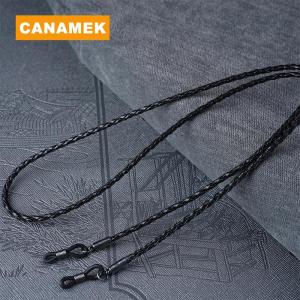 【CANAMEK】 Thick Twist Sunglasses Leather Rope Chain Eyewear Braided Glasses Lanyard Strap Outdoor Non-slip Eyeglass Accessories