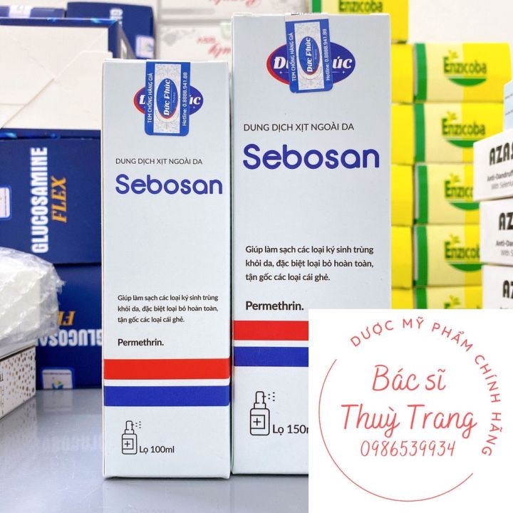 Dung dịch xịt ghẻ loại bỏ ký sinh trùng Sebosan (100-150 ml)