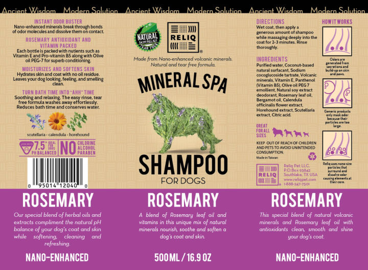 Reliq Mineral Spa Pet Shampoo Rosemary Sachet