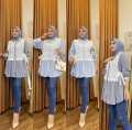 ATASAN KEMEJA  WANITA TERBARU ARUNI BLOUSE SALUR KOMBINASI BRUKAT PREMIUM. 