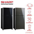 (Bulky) Sharp 554L 2 Doors Refrigerator With J-Tech Invertor SJ-PG55P2. 