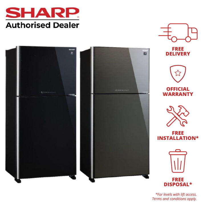 (Bulky) Sharp 554L 2 Doors Refrigerator With J-Tech Invertor SJ-PG55P2