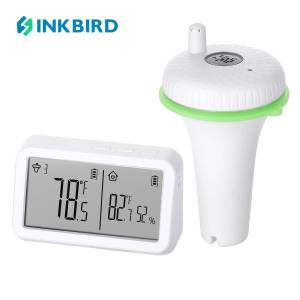 INKBIRD IBS-P02R Floating Pool Thermo-meter Set Wireless Pool Thermo-meter with Indoor Temperature Humidity Monitor IPX7 Waterproof