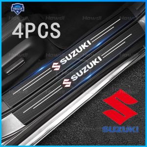 Ready Stock Carbon Fiber Car Door Sill Sticker Protecto 4pcs/1Set(Free Tools)