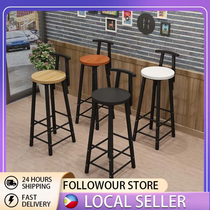 70cm Nordic Bar Stool High Chair Home Dining Chair Stool High Chair Bar  Counter With Backrest Milk Tea Stool Bar Stool Simple High Chair For  Counter