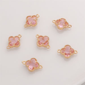 2ชิ้น/ถุงสีทองเคลือบสีการเก็บรักษาดอกไม้คริสตัลโปร่งใสคู่แขวนจี้สร้อยคอเสน่ห์สำหรับเครื่องประดับ DIY ทำด้วยมือ