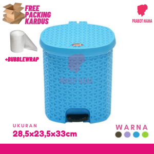 Tempat Sampah Injak Rotan / Tong Sampah Injek / Tempat Sampah Tutup Plastik