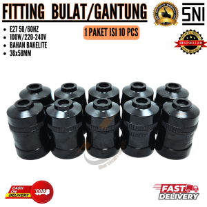 FITTING GANTUNG BULAT HITAM(10PCS)/fitting lampu gantung bulat HITAM fitting Gantung putih bulat 4A.