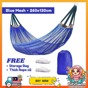 BIBISWIM Hammock Outdoor Camping Canvas Fabric Striped Tree Swing Chair Hanging Bed Gantung Tidur