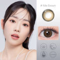 【New Arrivlas 14.2mm】Magister Contact Lens Graded(0.00~-6.00) Nils Brown Natural Pupil Dilation 1Pair(2Pcs) Graded Coloured Contact Lenses+Free Lens Case. 