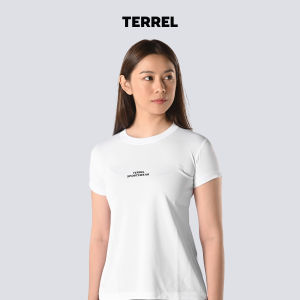 Terrel sportswear basic tee small logo white women kaos olah raga dry fit lari running gym wanita