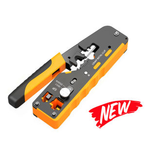 Ethernet RJ45 Crimping Tool for CAT7/CAT6A Network Cable Connector with Wire Cutter & Stripper