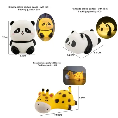 【Low Price】 Panda Night Light LED Night Light With Panda Silicone Lamp Ambience Light For Kids Room Eye Protection Soft Bedroom Sleep Bedside Lamp Babalux