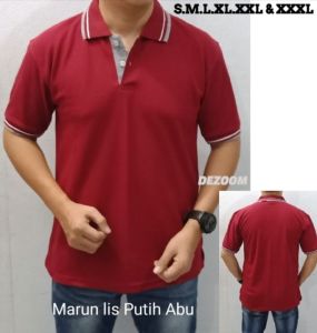 Kaos polos kerah polos pendek ukuran S.M.L.XL.XXL & XXXL