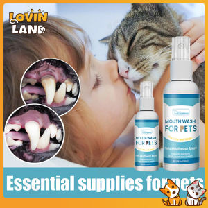 Lovinland 100ML Dogs and Cats Oral Cleaning and Care Spray to Remove Bad Breath Yellow Teeth Pet Oral Spray