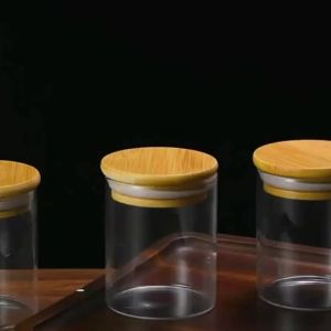 12Pcs Glass Spice Jars with Bamboo Lid8oz Airtight Spice Containers with Black LabelsEmpty Seasoning Jars for Spice Salt Sugar
