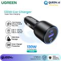 UGREEN Car Charger Mobil 130W 3 PORT USB TYPE C PD QC 4.0 Fast - 90413. 