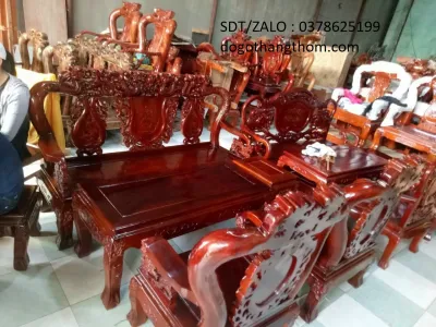 bàn ghế nghê đỉnh gỗ lim nam phi gỗ lim phòng khách