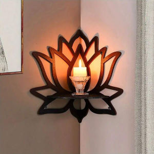 [Annabels] 1Pc Lotus Shelf Display Essential Oil Rack Candles Stone Floating Wall Shelf Modern Home Decoration Wall Decor Gift