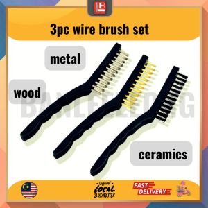 3-Piece Wire Brush Set – Steel Brass & Nylon for Cleaning & Rust Removal