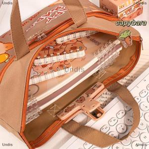 [COD] Undis Canvas Capybara Students Tutorial Bag Large-capacity With Zipper Tote School Packet School Office Supplies File Bag Student