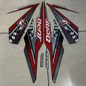 stiker striping honda beat 2018 hitam lis merah list body standar berkualitas original