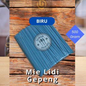 Mie Lidi Gepeng Warna Biru 500 gr Manis Makanan Ringan/Cemilan