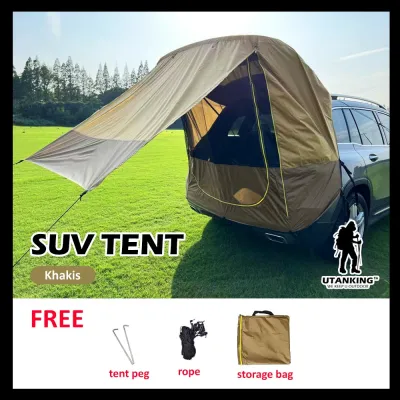 Car Tent Waterproof Camping Awning Tents Tarp UV Sun Rear Trunk Shelter Canopy Tailgate Extension Khemah Kereta Van