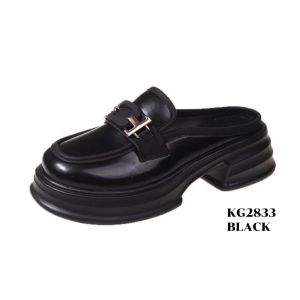 GW Sneakers Slop Wanita Black & Beige Fashion Korea KG2833