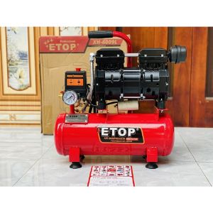 MÁY NÉN KHÍ ETO XH-6009L không dầu giảm âm dung tích 9L dùng cho bơm hơi ô tô phun sơn bắn đinh loại khỏe