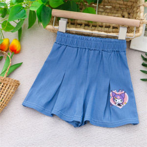 SweetKids พร้อมส่งจากกทม🌸กางเกงยีนส์ขาสั้นเด็กนุ่มๆ🍓กางเกงยีนส์บางสําหรับเด็กผู้หญิง กางเกงขาสั้นเด็กพิมพ์ลายหลวมในฤดูร้อน