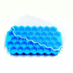 37-Grid Silicone Ice Tray Model Honeycomb Ice Maker Fruit Ice Cream Mold With Square Cover Easy To Demould Safe And Environmentally Friendly