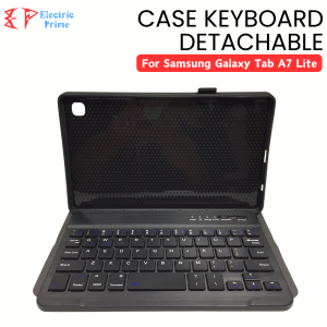 TRIPLEDI Smart Case Samsung Galaxy Tab A7 Lite 2021 8.7 inch Smart Split Keyboard Magnetik Bluetooth Wireless SM-T220 SM-T225 Slim Flip Casing Leather Folio Book Cover Sarung Pelindung Tablet Android Stand Built-in Protektif Shockproof