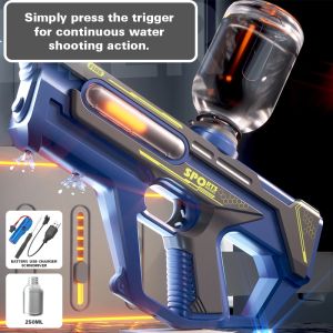 FERZ Electric Water Gun for Kids 6+ 5–7m Range 200ml Tank USB Rechargeable Water Blaster