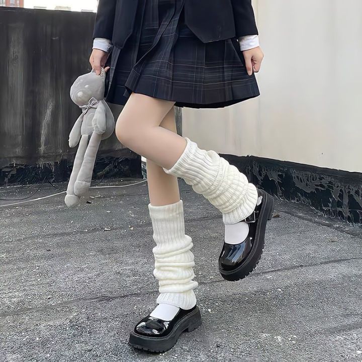 1%20Pair%20Japanese%20Style%20JK%20Uniform%20Over%20Knee%20Leg%20Warmers%20White%20Stocking%20Spring%20Summer%20Thin%20Calf%20Cover%20Knitted%20Stockings%20-%20Image%206